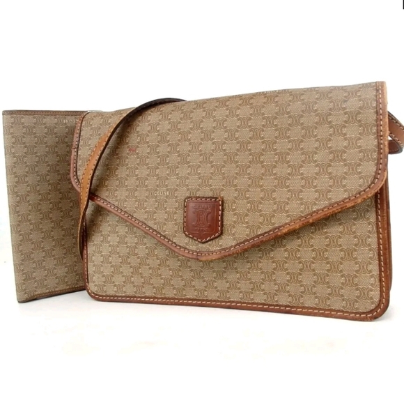 CELINE MO6 WALLET SHOULDER BAG 2-PEACE SET PVC LEATHER - Picture 3 of 14